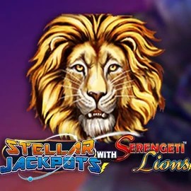 Stellar Jackpots with Serengeti Lions slot logo by Lightning Box Game at BetMaze Casino